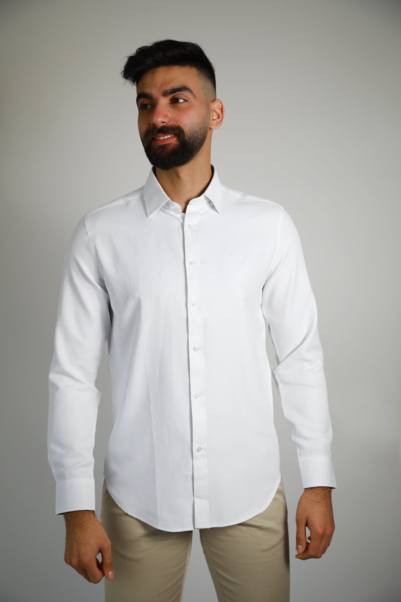 Casual Shirt - White/ Beige