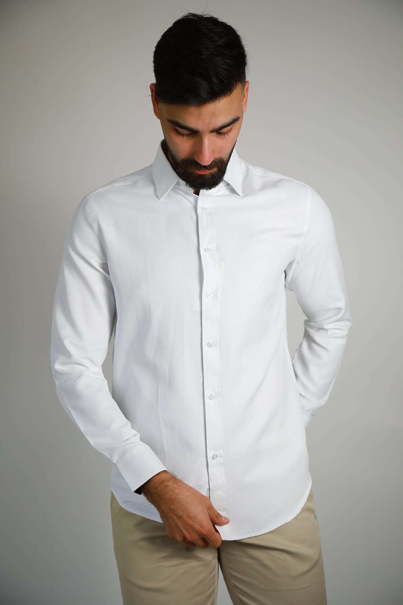 Casual Shirt - White/ Beige