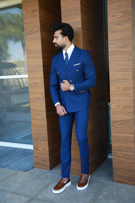 Double Breasted Suit - Navy