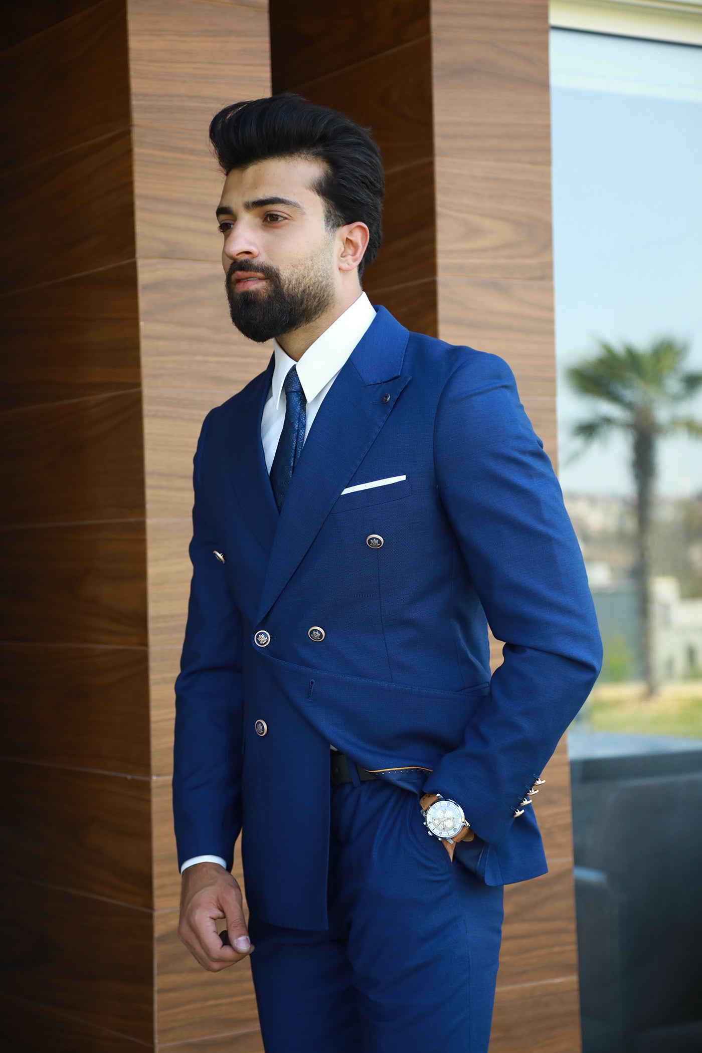 Double Breasted Suit - Navy