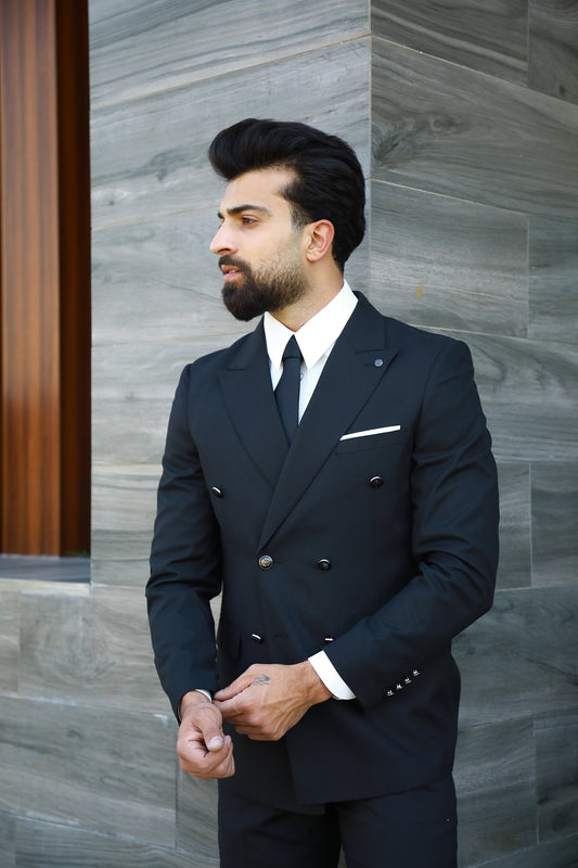 Double Breasted Suit - Black