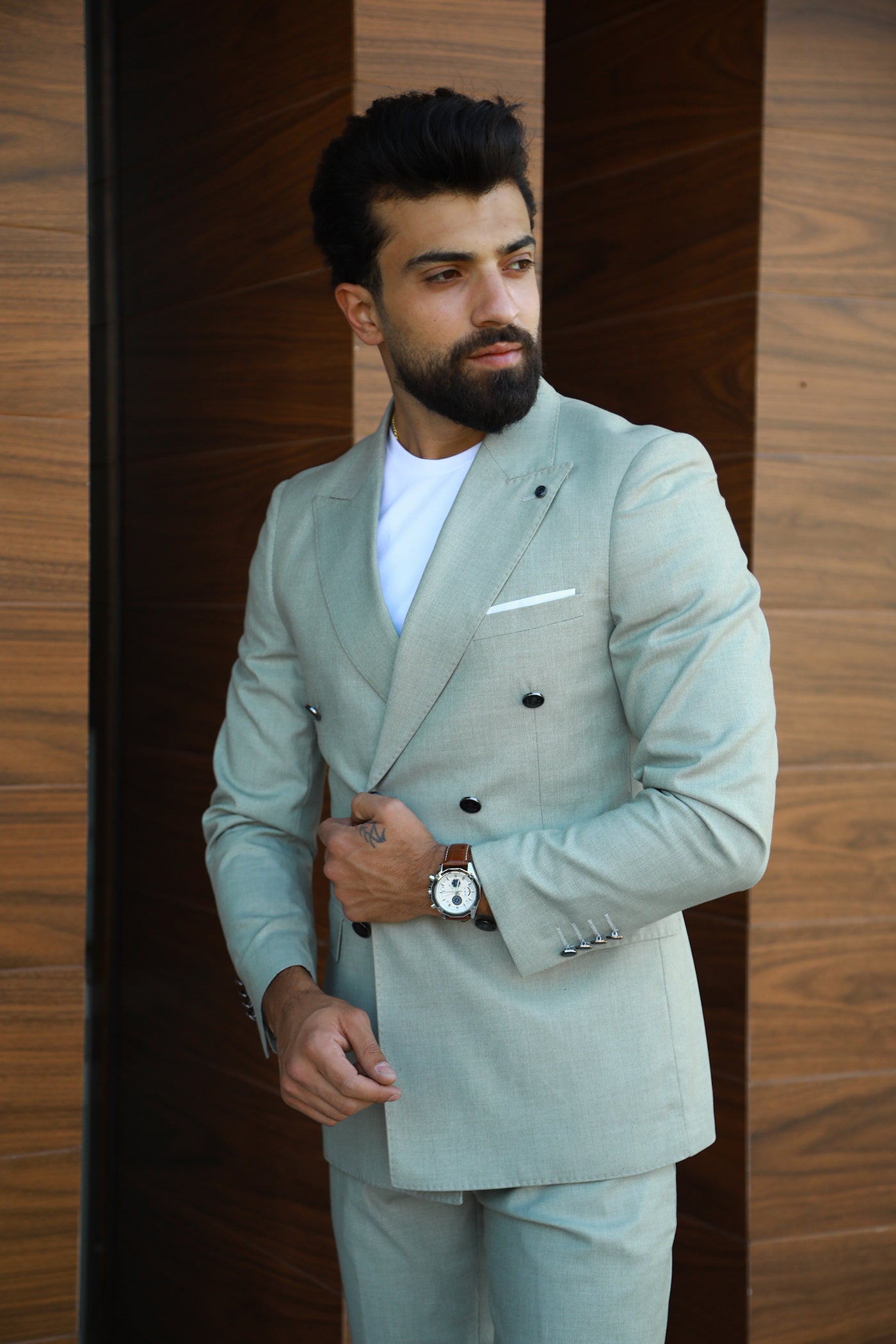 Double Breasted Suit - Mint