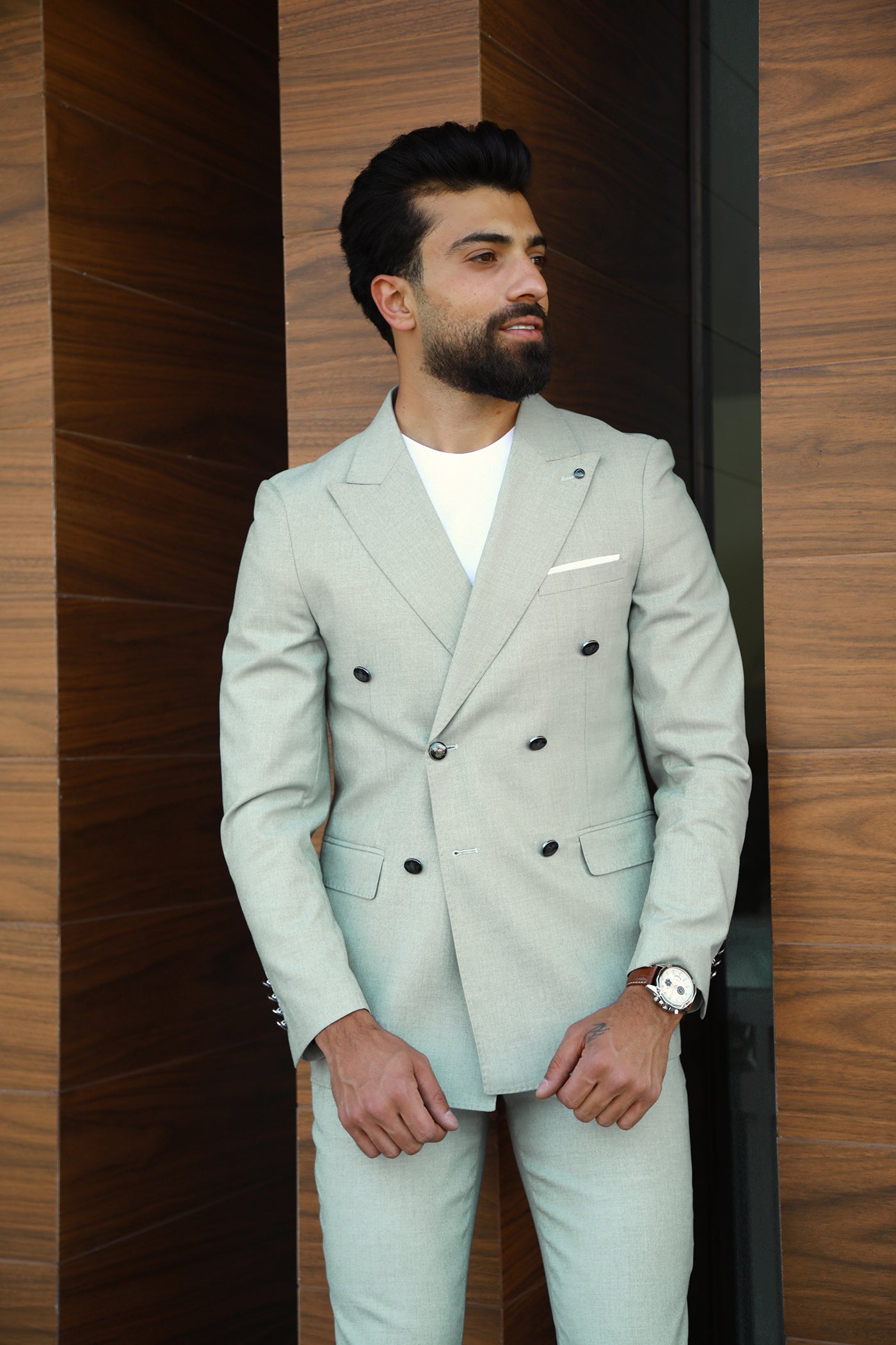 Double Breasted Suit - Mint