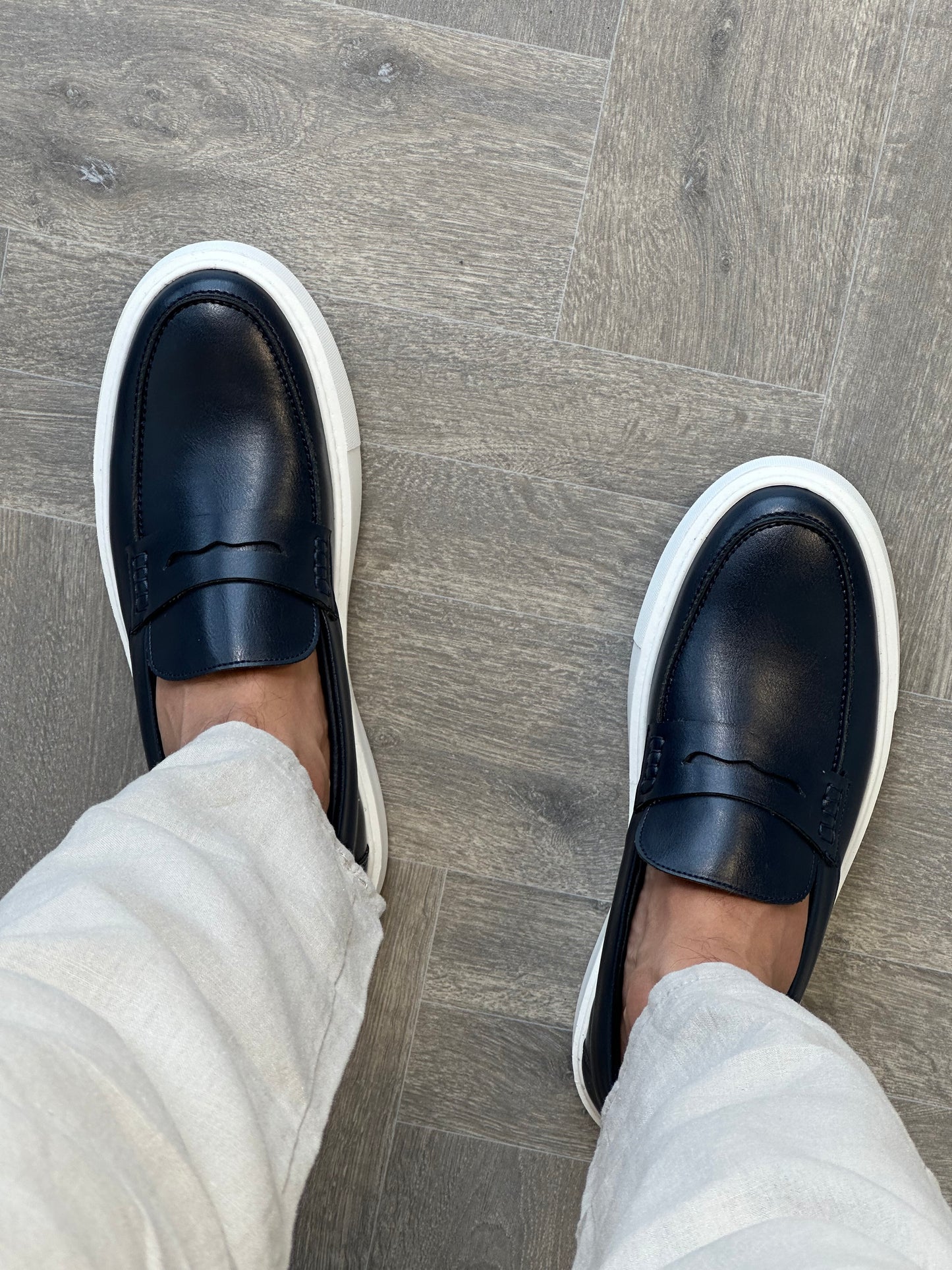 Leather Loafer - Navy