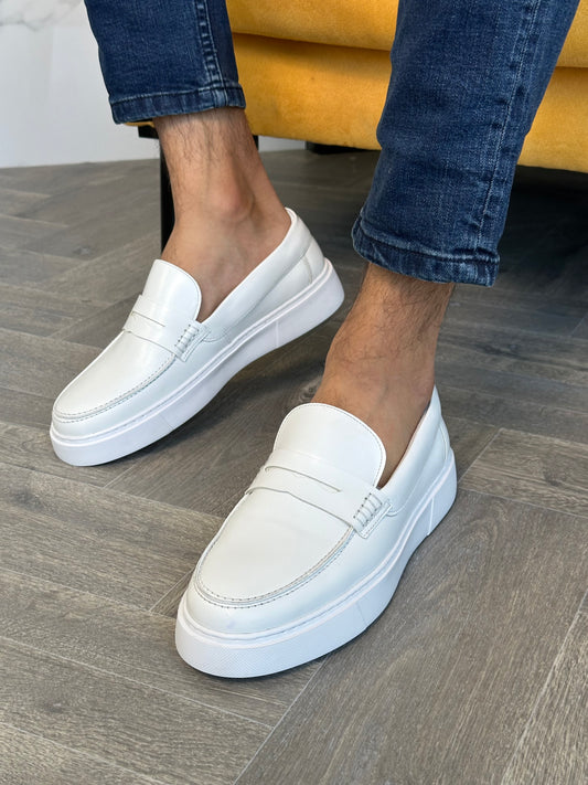 Leather Loafer - White