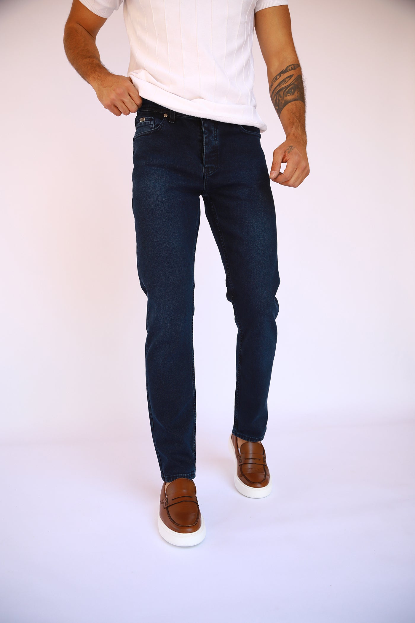 straight fit jeans - Blue Black