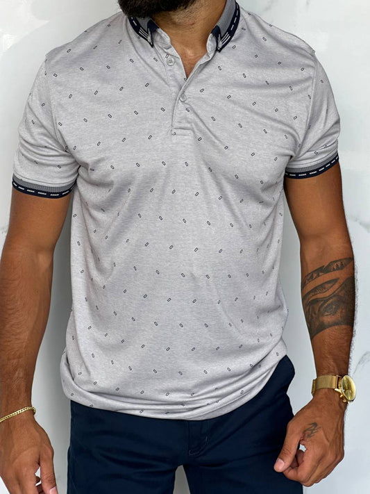 Micro Spot Polo - Grey