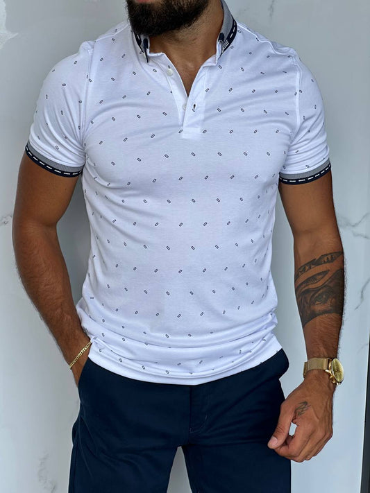 Micro Spot Polo - White